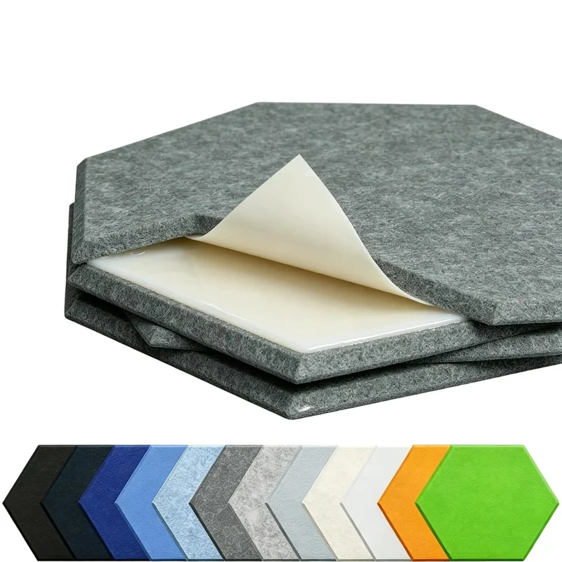 12 Pack Hexagon Acoustic Foam Panels Self Adhesive Sound Dampening Tiles High Density Wall Art For Home Studio Or Podcast Setup To Kick Echo Out Boost Clarity And Style Your Space
