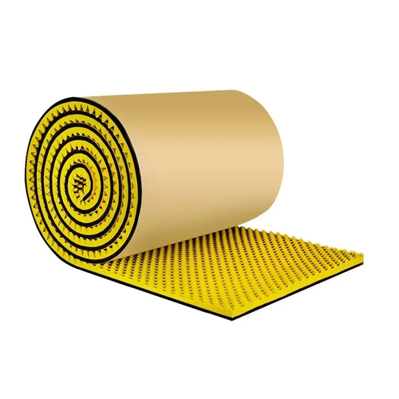 Premium High Density Yellow Egg Crate Acoustic Foam Roll With Self Stick Backing For Pro Level Studio Soundproof Wall Panels And Heavy Duty Room Noise Control Marine Grade Sound Absorbing Sheets