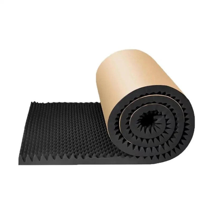 Top Shelf Pro Grade Self Adhesive Egg Crate Acoustic Panels To Knock Out Room Echo High Density Sound Absorbing Fireproof Wall Foam Roll Black Coverage Quick Install Home Setup