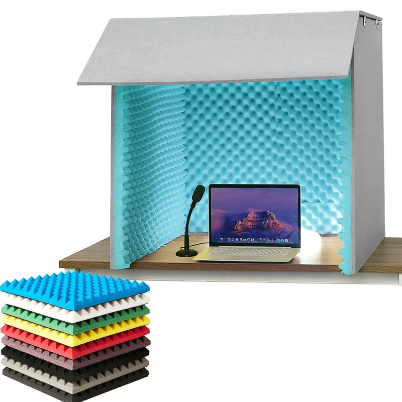 Portable Vocal Recording Booth Made With Ultra Dense Acoustic Foam Desktop Microphone Isolation Shield Pros Swear The Heavy Duty Soundproof Shield Kills Room Echo Clean