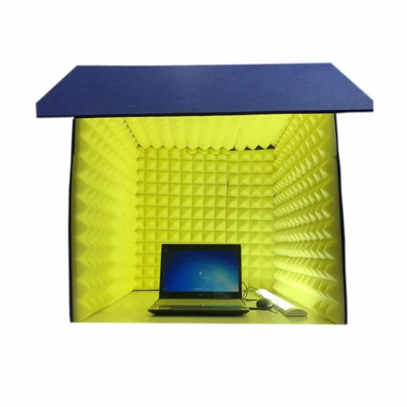 Solid Portable Desktop Soundproof Booth Cube Packed With Dense Acoustic Foam Panels For Dead Silent Mic Takes Home Studio Vocal Tracking And Room Noise Culling