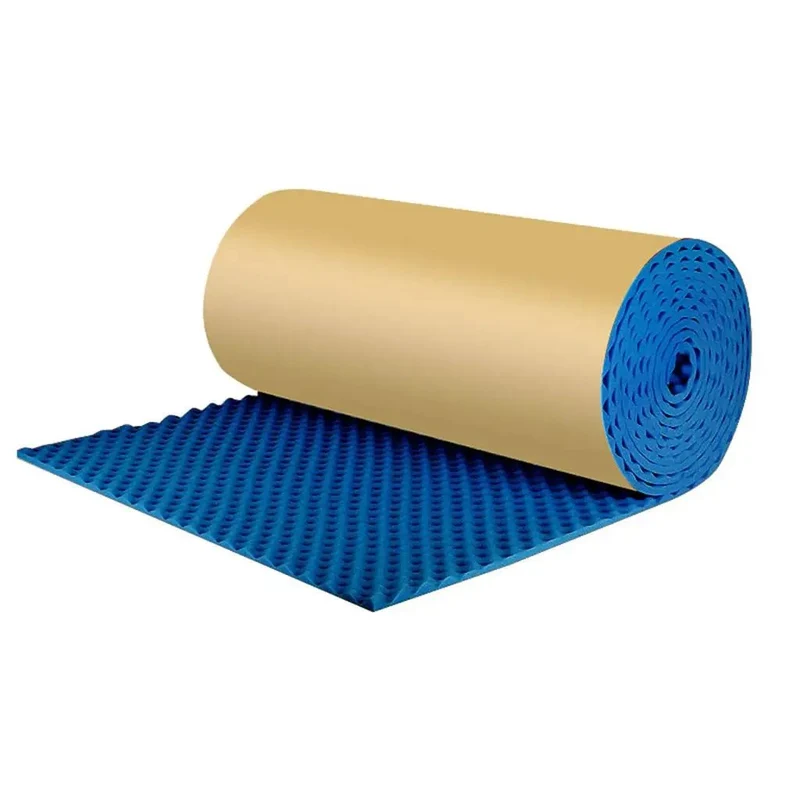 Heavy Hitter Soundproof Foam Roll, Real Deal Acoustic Wall Panels, High Density Self Adhesive Noise Killing Padding, Flame Retardant Blue Egg Crate Foam Insulation For Home Studios