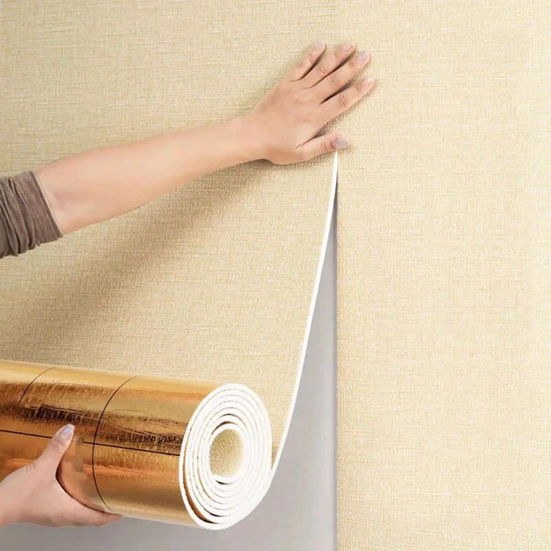 6mm Thick Peel And Stick Foam Wall Panel Rolls Deliver Pro Grade Thermal Insulation And Moisture Proof Barrier With Heavy Duty Double Sided Aluminum Foil For Super Cozy Rooms