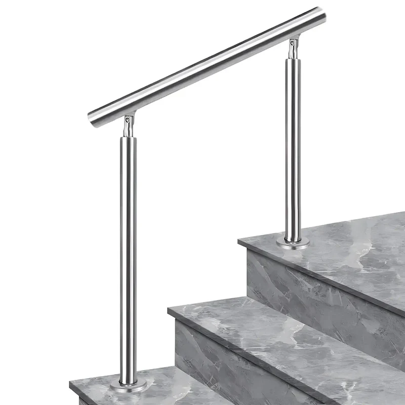 Real Deal Stainless Steel Outdoor Railing With Complete Install Kit For Deck And Porch Slick Modern Hand Rail For Backyard Stairs Dang Sturdy And Pretty Sharp Looking At Forty One Inches Tall