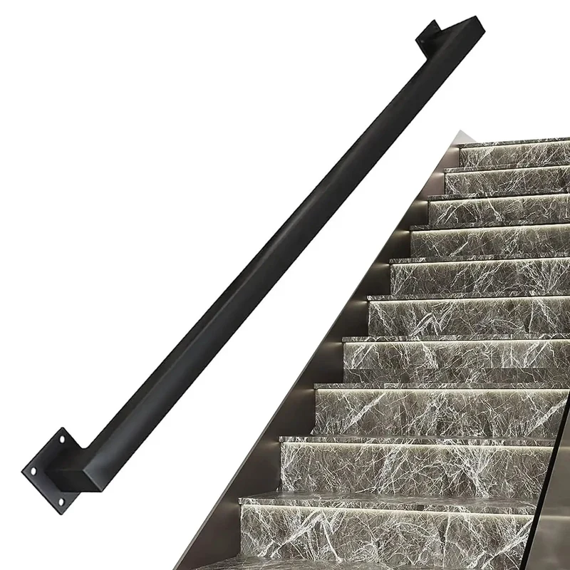 Heavy Hitter Black Wrought Iron Wall Mount Railing Bracket Kit Adjustable Support Post For Deck Patio Balcony Anti Rust Steel Frame Built Tough Rock Solid And Ready To Go