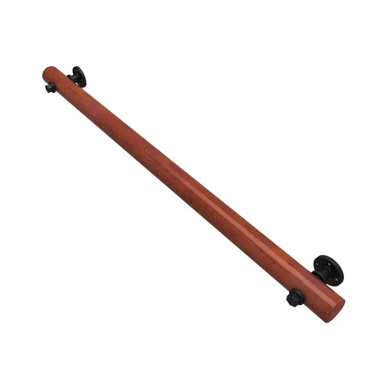 Natural Wooden Wall Mounted Porch Railing Adjustable Deck Handrail Heavy Duty Support For Kids And Seniors Non Slip Indoor Outdoor Grip No Sweat Install Top Shelf Quality