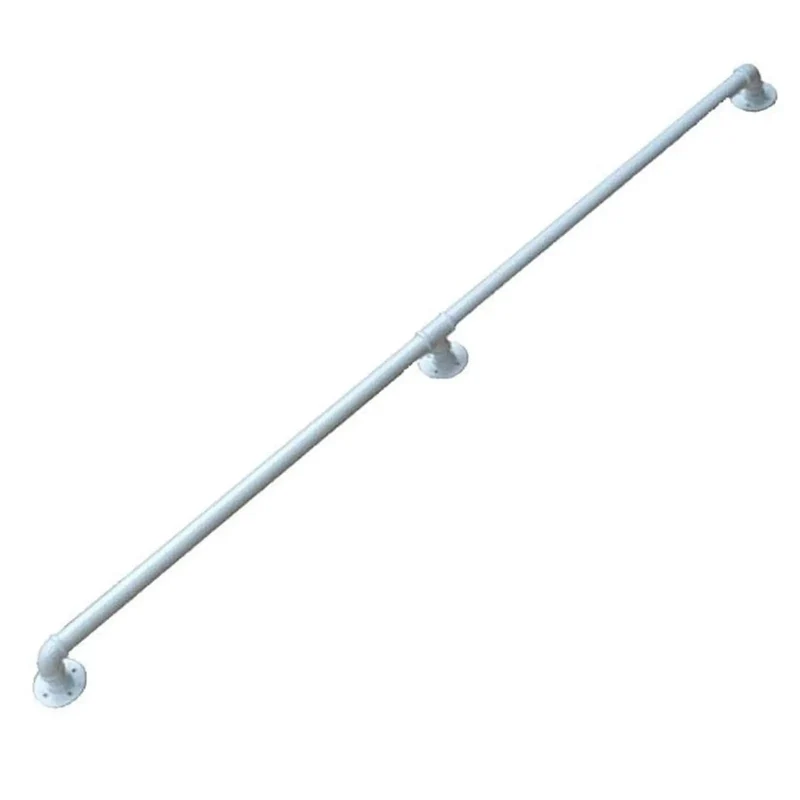 Modern White Indoor Outdoor Railing Kit Adjustable 1ft To 20ft Built Tough With Hefty Wrought Iron And Galvanized Pipe For Anti Rust Knockout Performance On Any Deck Or Staircase Setup