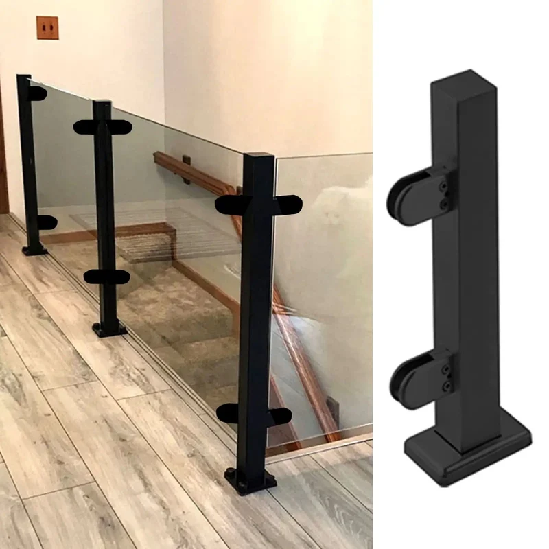 Heavy Duty Floor Standing Glass Railing Posts Built Tough Stainless Steel Handrail System For Stairs And Decks Top Notch Brushed Finish Easy Install Zero Hassle