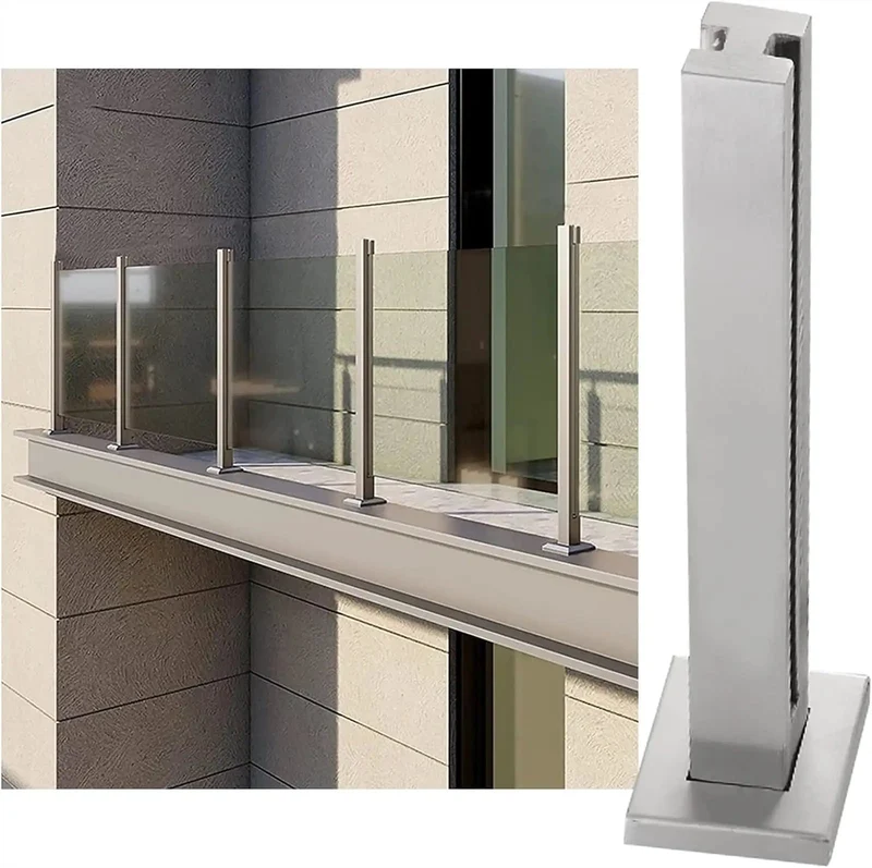 Hella Durable Glass Balustrade Posts With Slick Silver Finish Crafted From Heavy Duty 304 Stainless Steel For Indoor Outdoor Safety Railings That Bring Serious Edge To Decks And Balconies