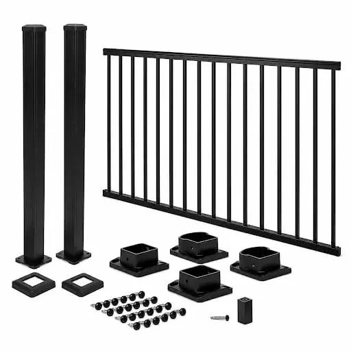Level Deck Railing Kit With Square Balusters And Mounting Brackets, 72 Inch Top And Bottom Rails, 36 Inch High Outdoor Fence System, Kickass Build And Slick Finish For Backyards
