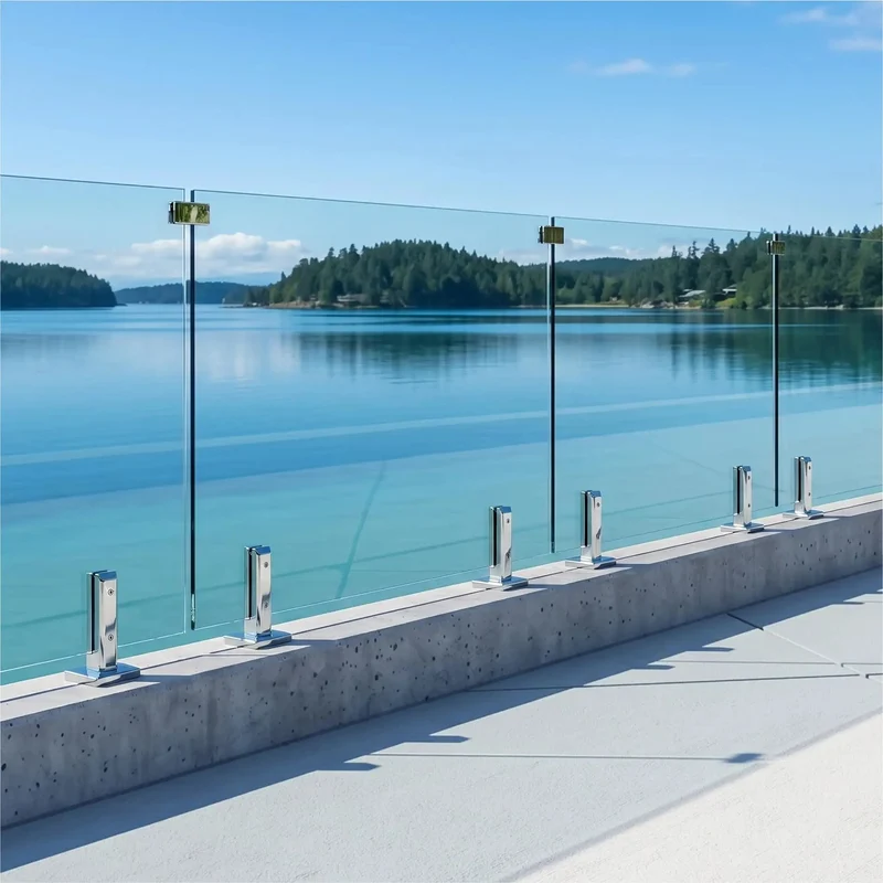 Top Tier Six Panel Laminated Glass Railing Kit For Decks Comes With Heavy Duty Stainless Hardware Quick Install Setup Vibe Up Your Patio Or Yard 315 To 324 Wide 44 High Must Have Safety Gear