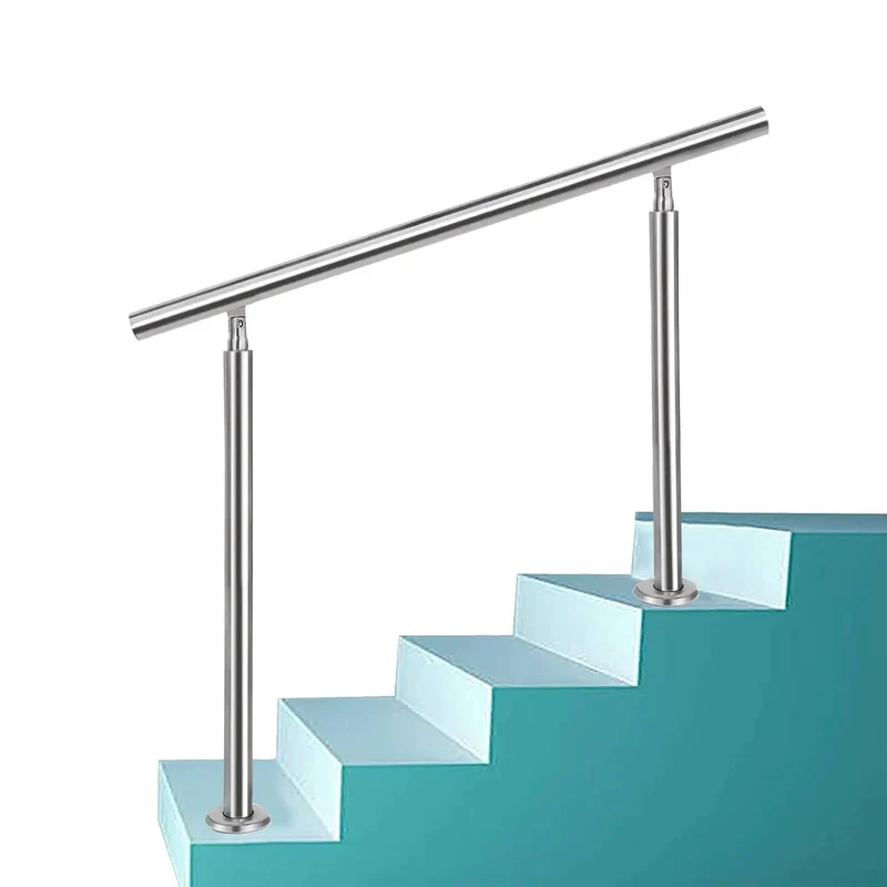 Top Shelf 304 Stainless Steel Handrail For Outdoor Deck Stairs And Porch With No Hassle Install Kit Adjustable Height Up To 55 Inches Heavy Duty 550 Lb Support Railing