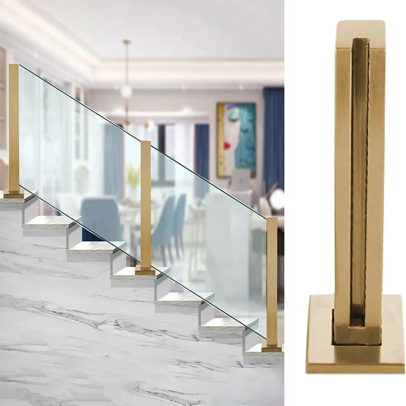 Super Sleek Heavy Duty Glass Railing Assembly With Stainless Steel Posts And Clamping Hardware For 10 To 12mm Panels Rock Solid Ballustrade Kit For Decks Balconies And Stairs Built Damn Tough