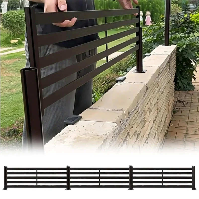 Heavy Duty Aluminum Fence Height Extender For Low Walls Featuring Anti Climb Design And Weather Ready Build To Level Up Your Backyard Security While Keeping Pets Safe From Falls No Sweat Install