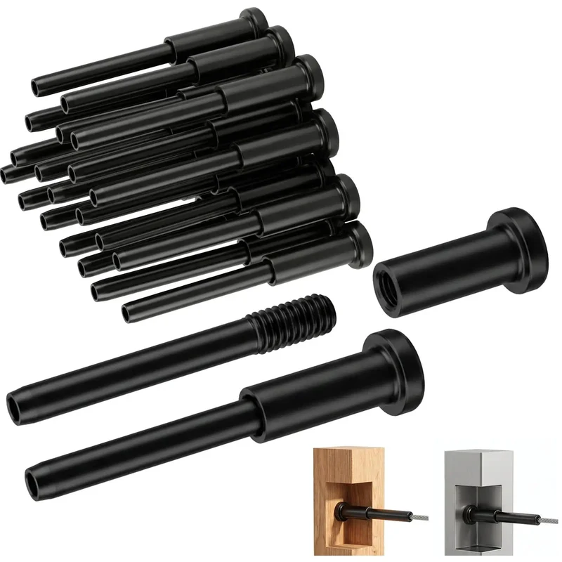 Kickass 20 Piece Hella Durable 1/8 Inch Black T316 Stainless Steel Invisible Cable Railing Kit With Tight Hidden Brackets For Smooth Modern Deck Guard Installations Along Patios