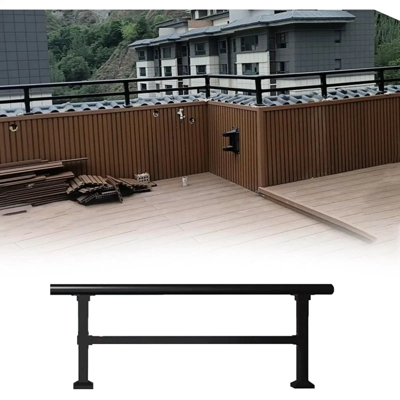Heavy Duty Temporary Deck Railing Guardrail System Adjustable Safety Fence For Pets And Kids Weather Resistant Galvanized Steel With No Sweat Setup Outdoor Patio Barriers