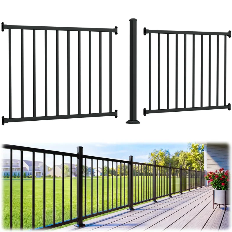 Built Tough 36 Inch Height By 12 Foot Width Modular Aluminum Porch And Deck Railing Kit With Rust Free Coating And Easy Install For Backyard Deck Upgrades