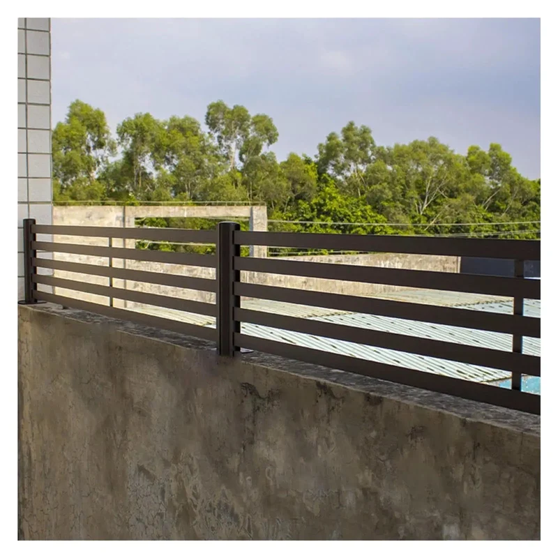 Rock Solid Horizontal Aluminum Deck Railing Featuring A Clean Matte Drip And Fully Custom Backyard Extenders For Patios Balconies Stone Walls And Bulletproof Outdoor Fence Barriers