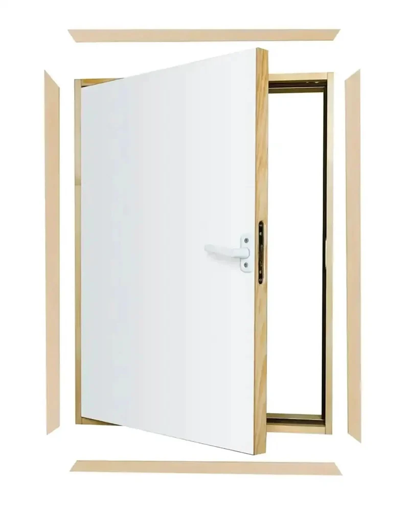 Premium Insulated Knee Wall Access Door With Rock Solid White HDF Boards And R Five Point Two Heat Blocking Rating For Attics And Basements Slick Operation 27 By 35 Inches Built Tough For Everyday Home Projects