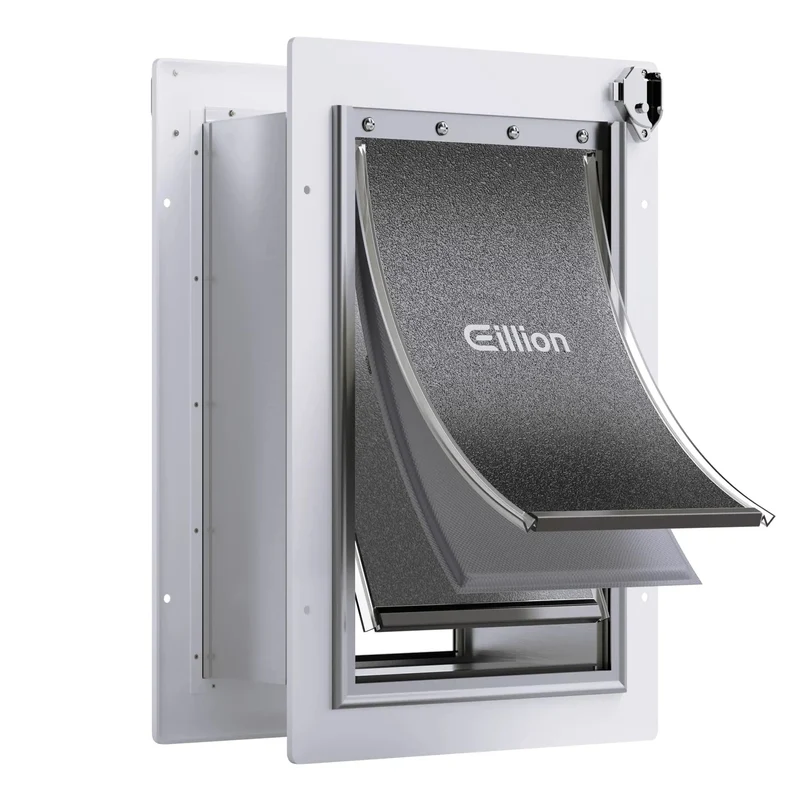 Top Shelf Medium Size Dog Door For Wall With 3 Flap Insulated Panel And Telescoping Tunnel Heck Yeah Slick All Steel Build For Pets Up To Forty Pounds Gets You Outside Like A Champ