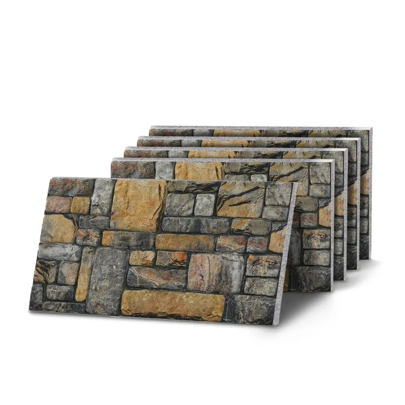 Super Lightweight Peel And Stick Faux Stone Wall Cladding Is A Total Game Changer For Modernizing Indoors Or Outdoors With Realistic Stone Effect Textures Top Tier Sound Dampening Features And An Easy Peasy Installation Process In Classic Golden Grey