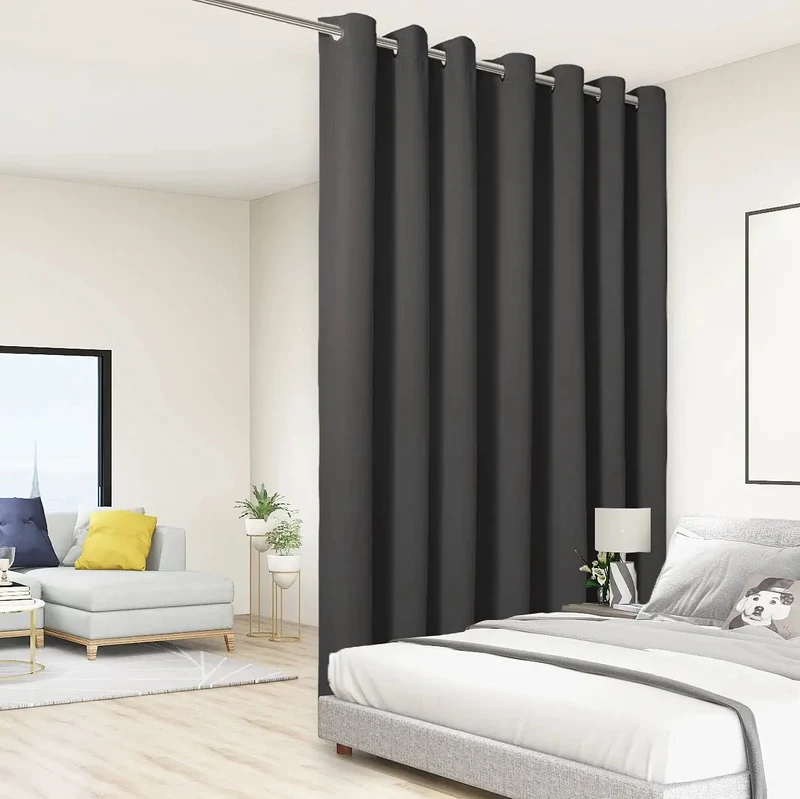 Extra Wide Room Divider Curtain 96X150 Inch For Total Light Blocking And No Sweat Rod Prep With Heavy Duty Metal Grommets For Flat Out Perfect Everyday Living Spaces