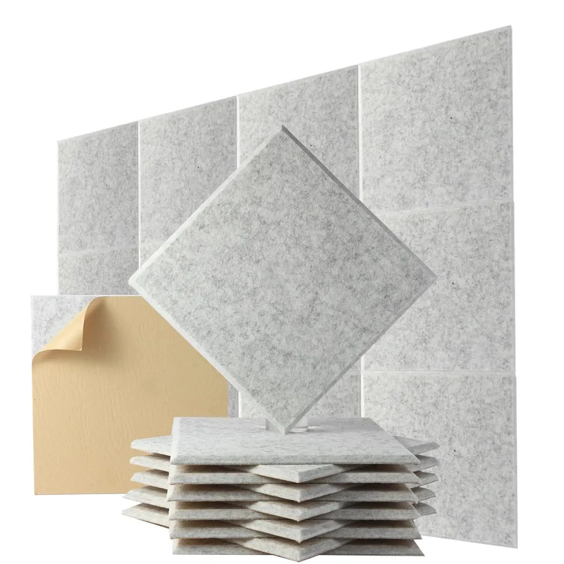 High Density Polyester Acoustic Wall Panels Kick Echo To The Curb With These Smooth Soundproofing Tiles Perfect For Home Studio Office And Gaming Setup Breeze To Install Gray 12 Pack Covers All Your Noise Cancellation Needs