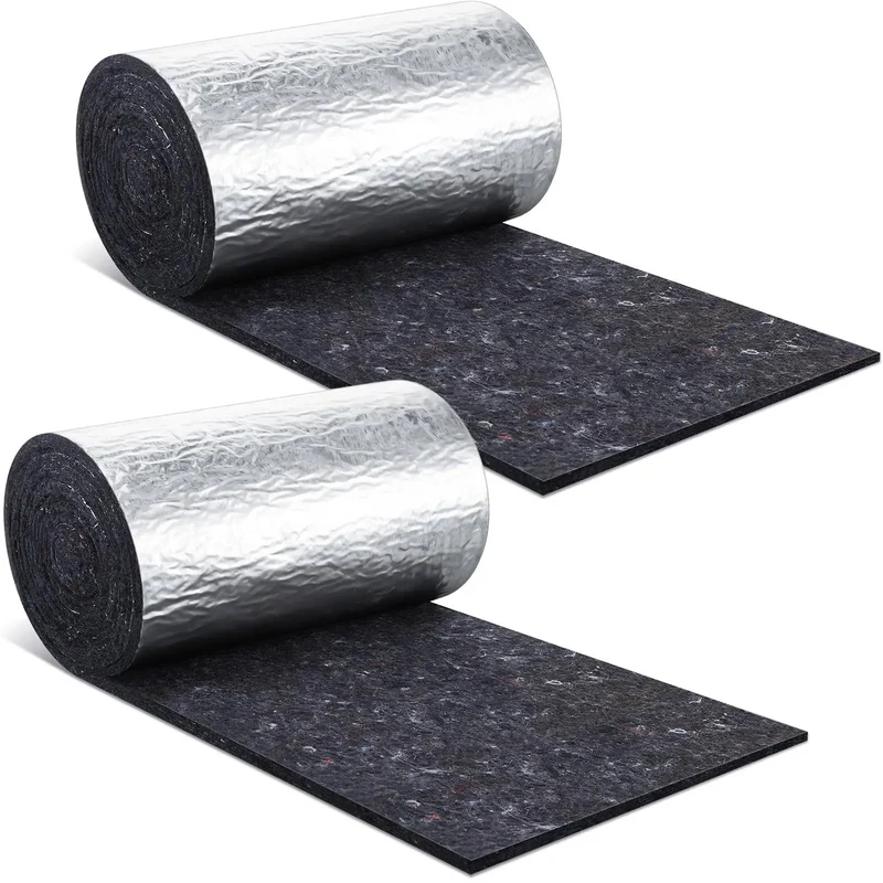 Two Roll Gray Duct Insulation Wrap With Thermal Foil Backing For HVAC Vents And Air Ducts 12 Inch Wide 20 Feet Long Dang Tough Sound Deadening Cover No Sweat Setup For Home Projects