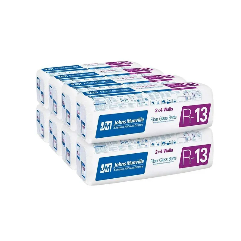 Pro Grade Fiberglass Batt Insulation R13 Rating Snugly Fits Standard Two By Four Interior Walls Ten Pack Bundle Features Durable Kraft Facing For Reliable Thermal Shielding And Easy Weekend Renovation Upgrades