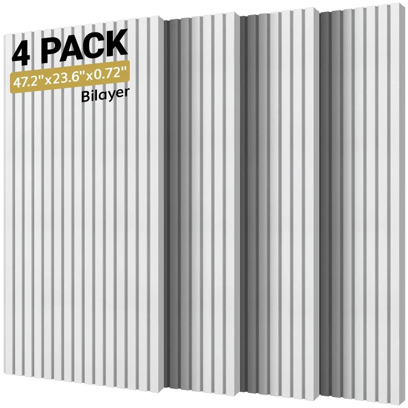 Heavy Duty Dual Layer Acoustic Wall Panels For Crisp Audio And Echo Blocking Self Adhesive Thick Fabric Wrapped Sound Dampening Tiles 4 Pack Peel Stick Install No Sweat Game Changing Setup