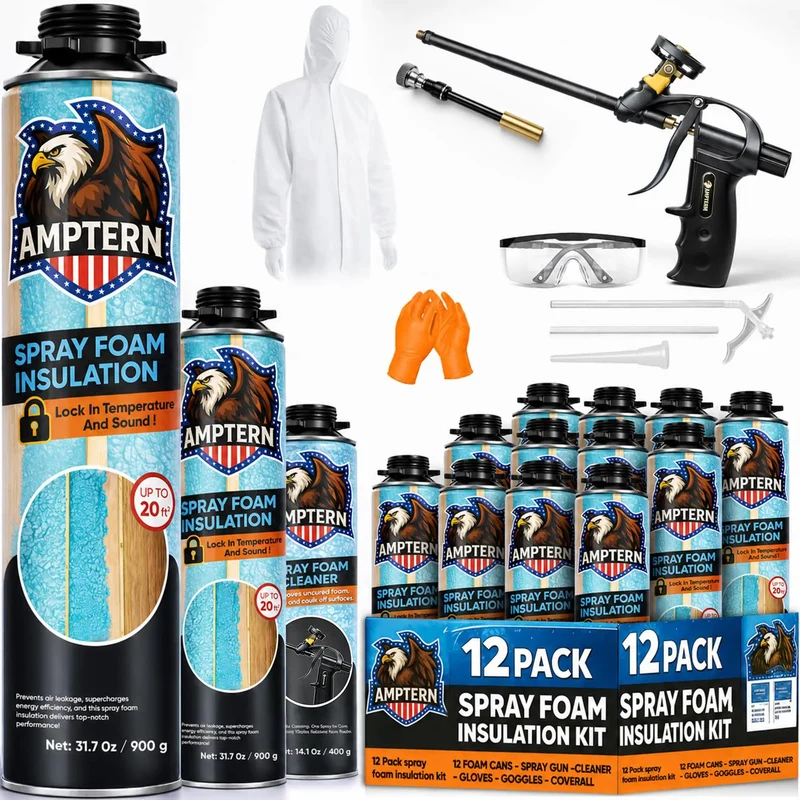 High Output Closed Cell Spray Foam Insulation Kit Paired With A Professional Spray Gun Setup A Killer Performer For Sealing Walls And Attic Voids To Kick Drafts Or Muffle Noise On Your Home Reno