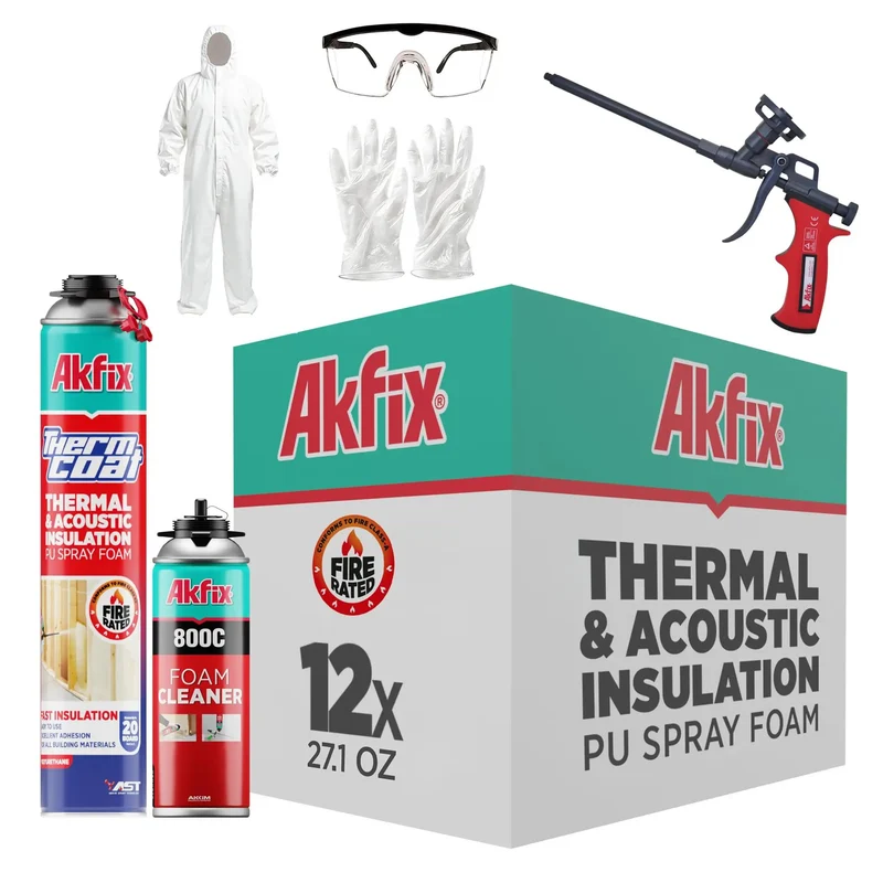 No Fuss Fire Rated Spray Foam Insulation Kit Covers 240 Square Feet Includes Trigger Gun And Tank Cleaner For Walls And Attics Delivers Bulletproof Thermal Blocking And Fast Cure Expansion That Works Like A Champ Year Round