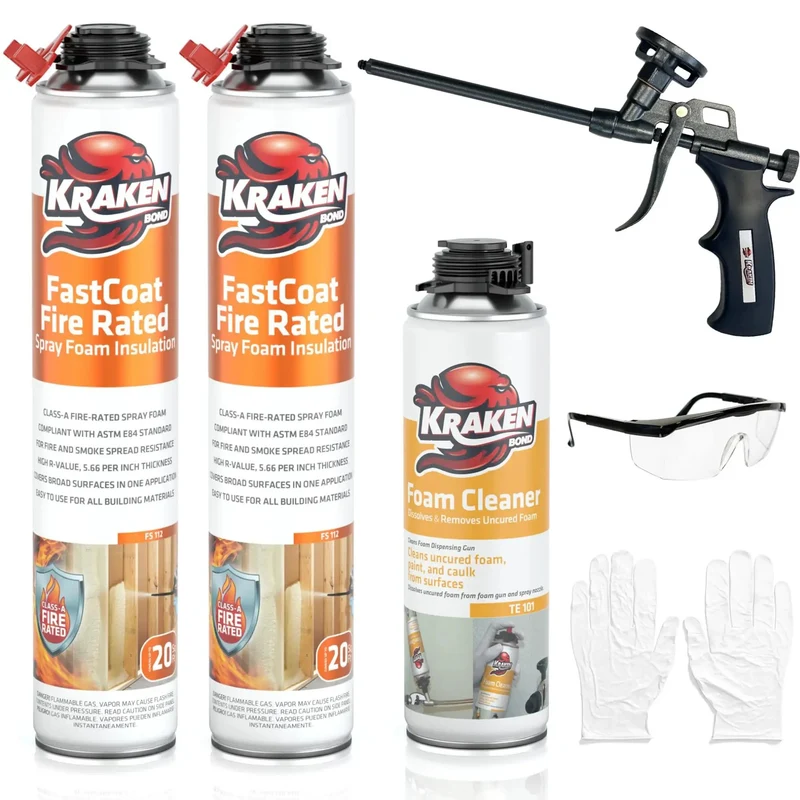Bang For Your Buck Plug And Play Closed Cell Spray Foam Insulation Kit In A Can With Class A Fire Rated Formula And R Value Eleven Point Three Two Covers Attic Garage Or Wall Areas Comes With Trigger Gun And Quick Rinse Cleaner Two Pack