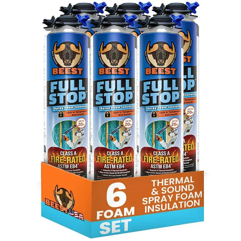 High Density Fire Rated Spray Foam Insulation Boasts R-8.24 R Value Crushes Heat Loss And Dampens Noise Like A Champ For Walls And Attics This Six Pack Of Expanding Sealant Delivers Rock Star Protection In 26.8 Oz Cans