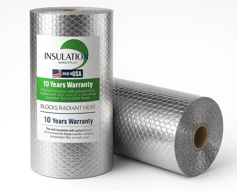 16 By 50 Feet Bubble Core Double Reflective Insulation Roll With 95 Percent Radiant Heat Barrier Vapor Shield For Attic Garage Walls And Sheds Straight Up Slays Summer Temps Year Round