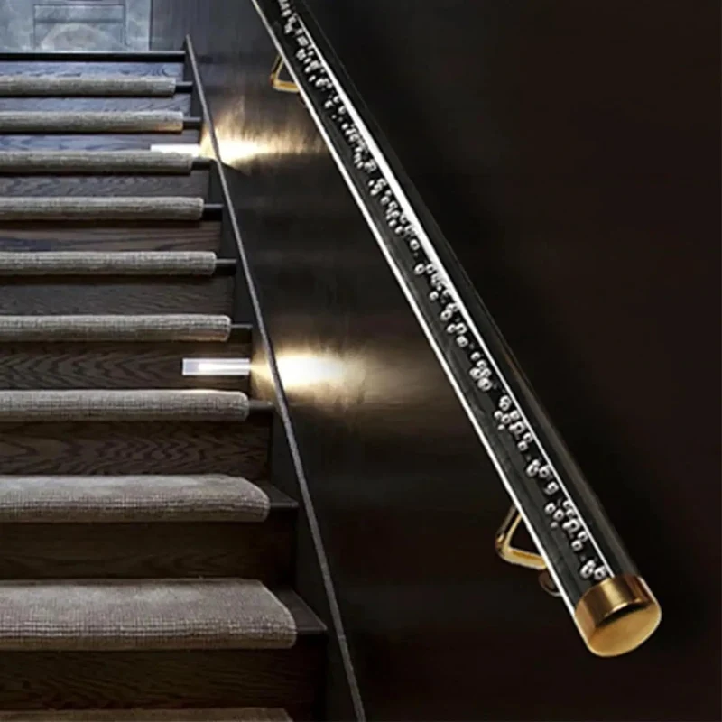 Tough As Nails Clear Acrylic Stair Handrails Loaded With Heavy Duty Brackets For Home Porches And Hallways Non Slip Crystal Guardrail That Sets Up Clean And Holds Together Tight