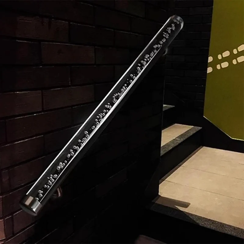 Rock Solid Clear Acrylic Stair Handrail With Beefy Stainless Brackets Non Slip Grip Smooth Finish Tight Safety Rig For Home Interior Hallways And Lofts Complete Kit