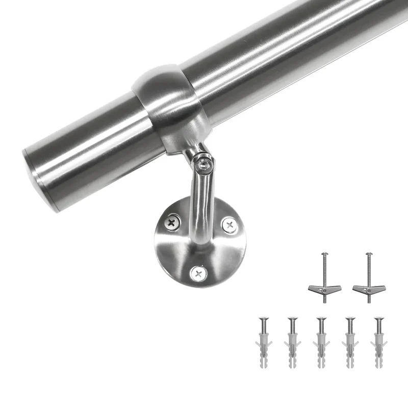 Top Tier Heavy Duty Stair Handrail Kit 30 Inch Stainless Steel 304 Wall Mount Grab Railing System Built Tough For Indoor Outdoor Living Rust Resistant Silver Modern Industrial Vibes