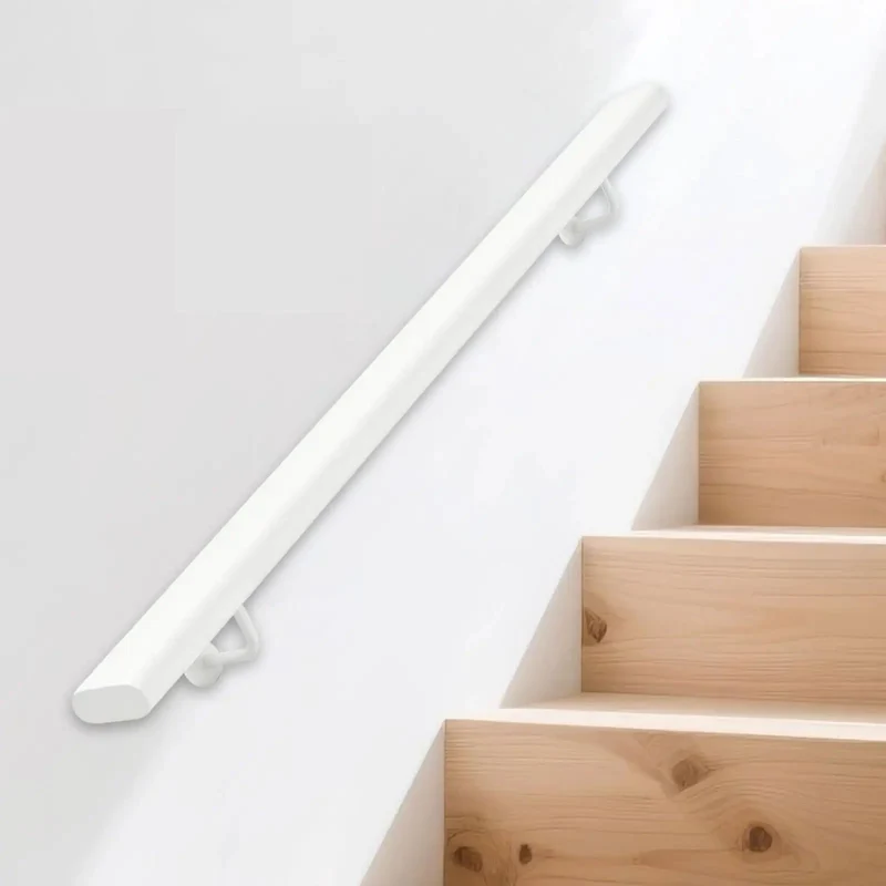 Heavy Duty Wrought Iron Stair Handrail Indoor Outdoor Rust Resistant Custom Length Grab Rail Built Tough With Heavy Gauge Steel Secure Step Railing For Home And Business Use