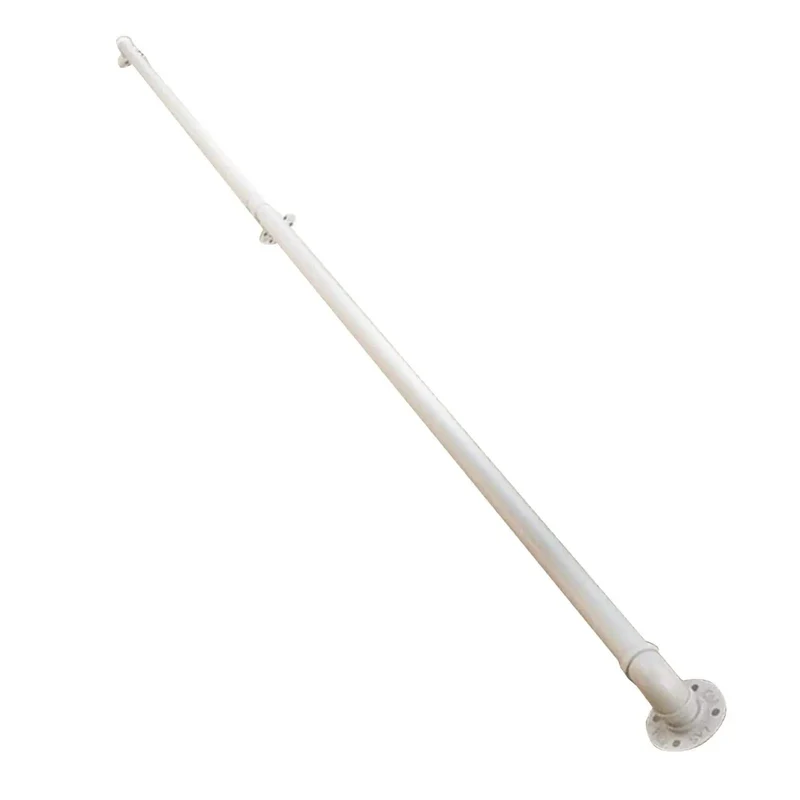 White Wrought Iron Stair Handrail With Heavy Duty Rust Proof Mounting Brackets For Indoor Outdoor Mobility Safety Grab Bar Built Tough For Seniors And Kids Featuring Foolproof Installation And Top Shelf Weather Resistance