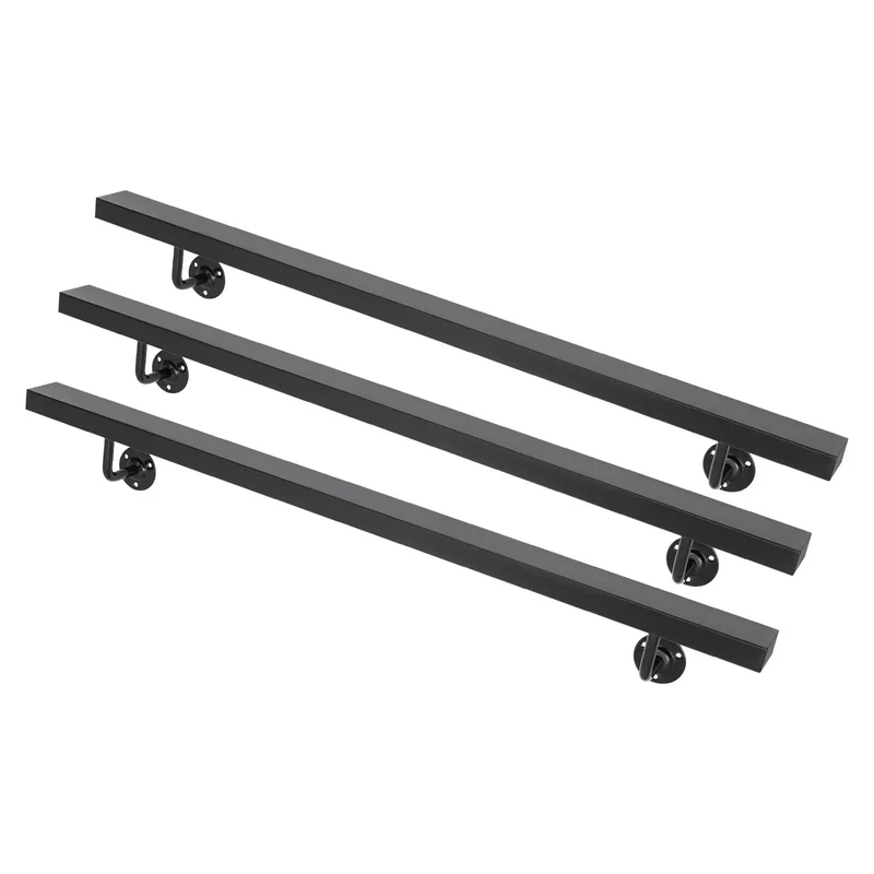 Built Damn Tough Wall Mount Stair Handrail In Sleek Black Finish Crafted From Genuine Stainless Steel With Sure Grip Non Slip Rail And Hassle Free Setup Supports Up To Two Hundred Pounds