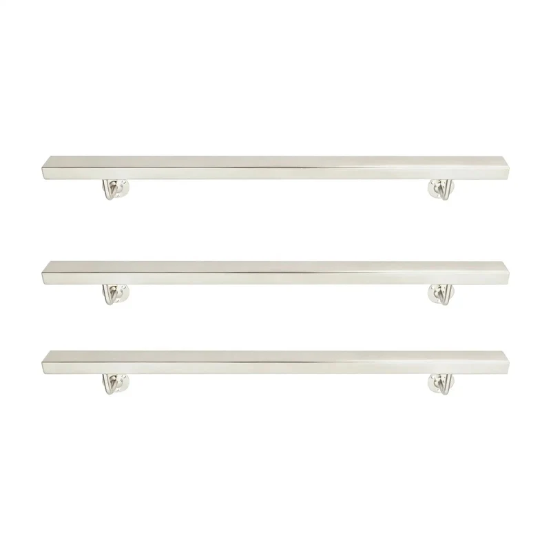Hella Sturdy Stainless Steel Flush Handrail Wall Mounted For Indoor Stairs Sleek Silver Finish Rock Solid Construction Supports Two Hundred Pounds Built To Last Years