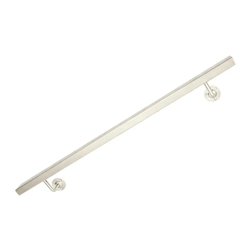 Heavy Duty Stainless Steel Wall Mounted Stair Handrail Set Silver Baked Enamel Finish Secure Anti Skid Grip Triple Pack Badass Solid For Everyday Home Safety