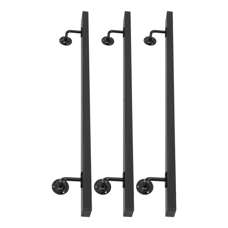 Tough Wall Mounted Stair Handrail Crafted From Heavy Duty Stainless Steel With A Sleek Black Baked Finish And Rock Solid Anti Corrosion Modern Stair Railing For Dependable Indoor Home Support