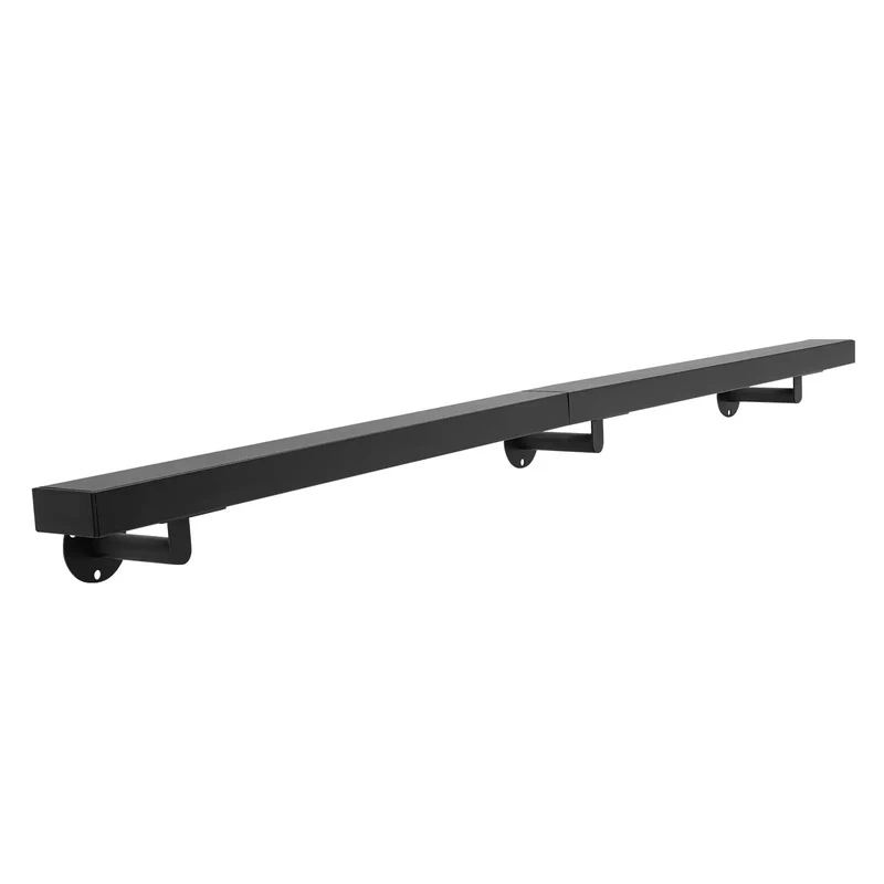 Kick Ass Heavy Duty Wall Mount Handrail In Matte Black Stainless Steel With Non Slip Grip For Modern Indoor Stairs Slick Safety Upgrade Built Tough To Hold Secure Up To Two Hundred Pounds