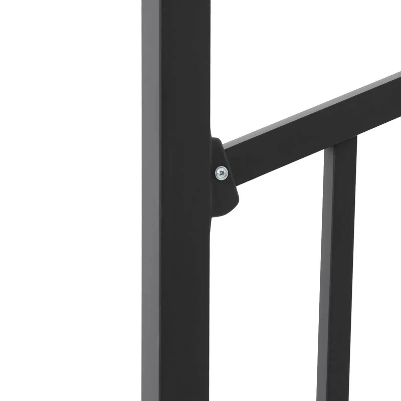 Hella Durable 4 Step Steel Stair Railing With Side Fence Panel Rust Resistant Indoor Outdoor Handrail Rock Solid Mounting Base Quick Install For Safer Home Walkways