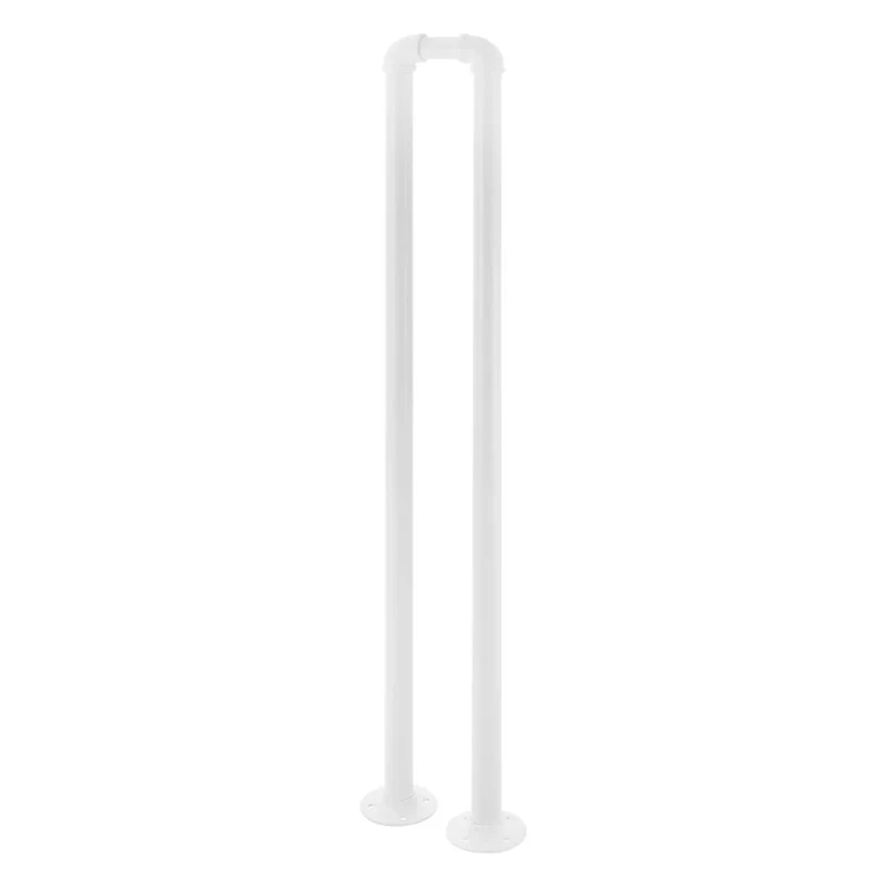 Built Tough U Shaped Stair Handrail Featuring Smooth Powder Coated Metal Body And Spaced Anchor Plates For Heavy Duty Wall Mount Step Guardrails That Never Skimp On Stability