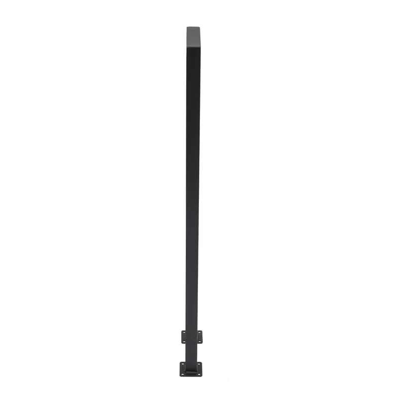 Heavy Duty Black Metal U Shaped Stair Handrail Freestanding Indoor Safety Rail With Slick Curved Edges Built Tight To Instantly Kick Up Your Living Space Style