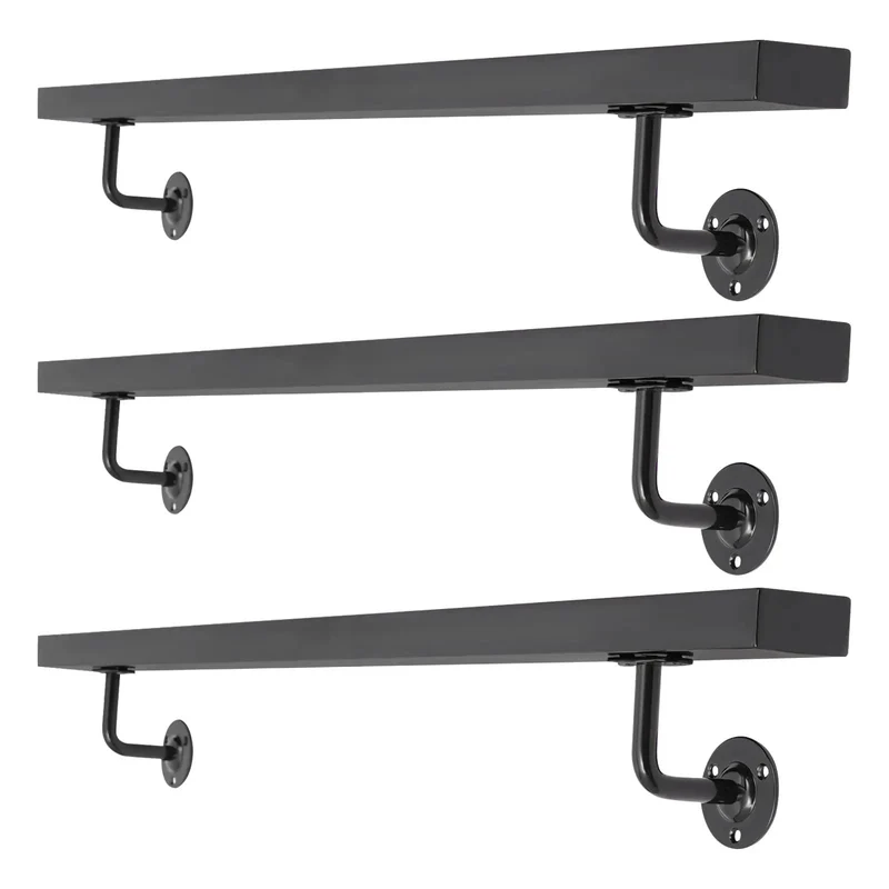Wall Mounted Stair Handrail Crafted From Premium Stainless Steel Featuring A Sleek Black Square Profile Built Like A Tank For Indoor Spaces Loaded With Rock Solid Grip And Holds Down Weighty Loads Up To Two Hundred Pounds Safely
