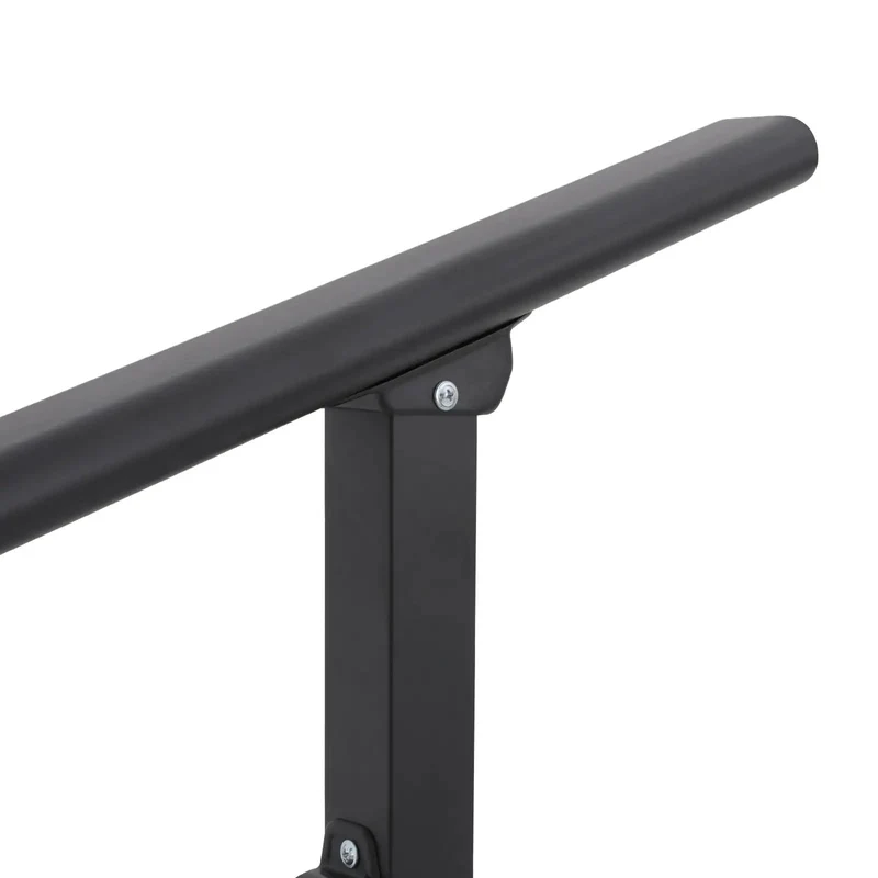 Heavy Duty 4 Step Stair Rail With Integrated Safety Fence And Rock Solid Steel Handrail For Outdoor Indoor Stairs Built Tough Against Rust Formation With Wide Base Mounting Plate For Easy Weekend Install